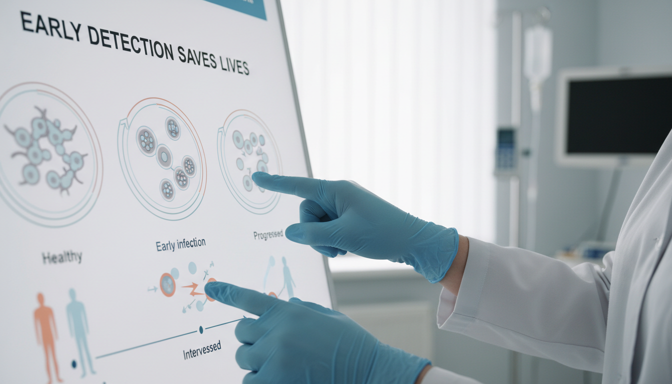의료 전문가가 조기 진단의 중요성을 설명하는 모습