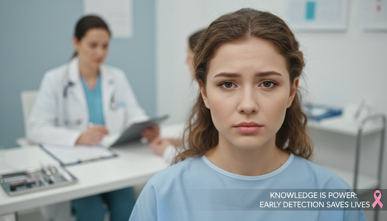 여성 성병에 대한 인식과 조기 발견의 중요성을 나타내는 산부인과에서 상담 중인 젊은 여성